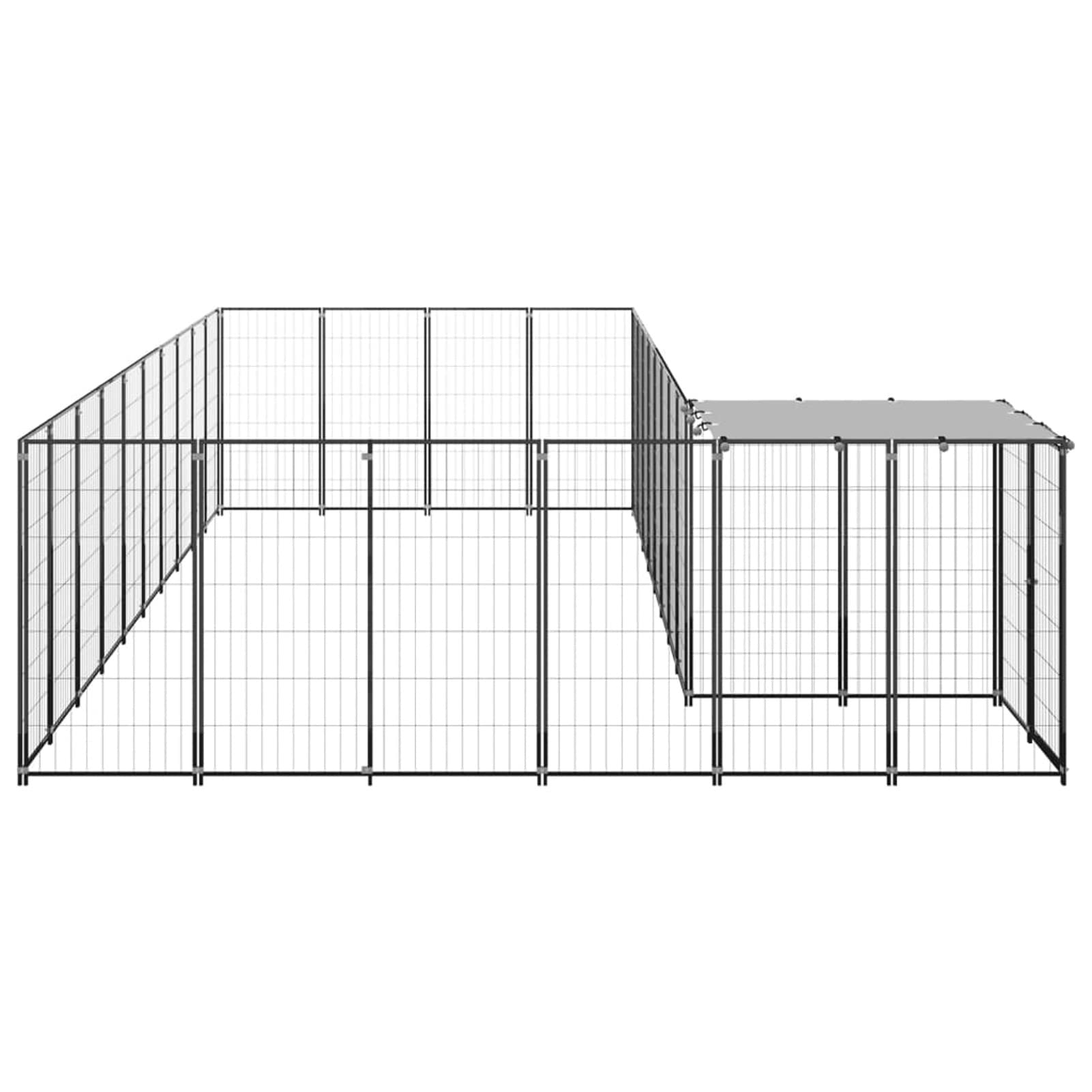 Homgoday Czarna klatka dla psa 13,31 m² stalowa klatka dla psa wewnętrzna klatka dla psa Kennel dla psów klatki dla psów klatki dla psów ogrodzenie dla psa na zewnątrz