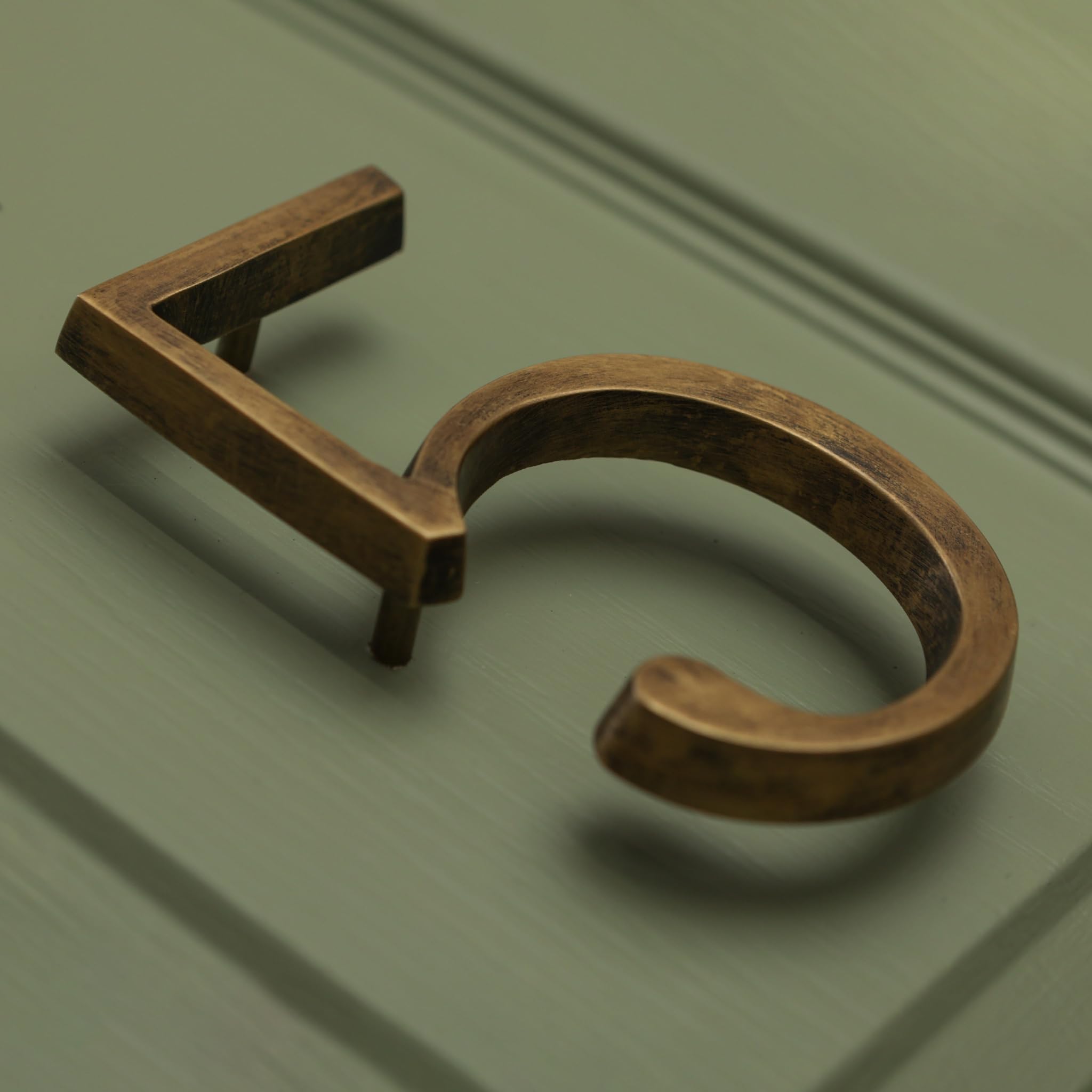 Heritage Brass Floatinig House Number | 5 inch Modern Door Sign Numbers Signs Plaques | Street Home Address Numerals