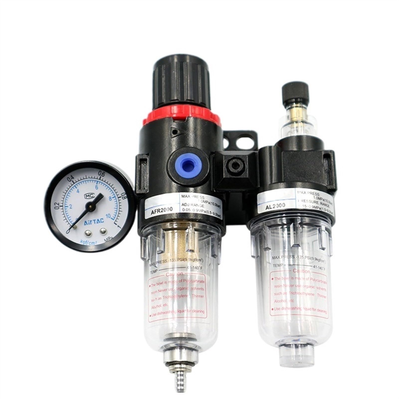 AFR2000+AL2000 G1/4" Compressore d'aria AFC2000 Separatore d'acqua olio Regolatore Trappola Filtro Aerografo(12mm fitting)