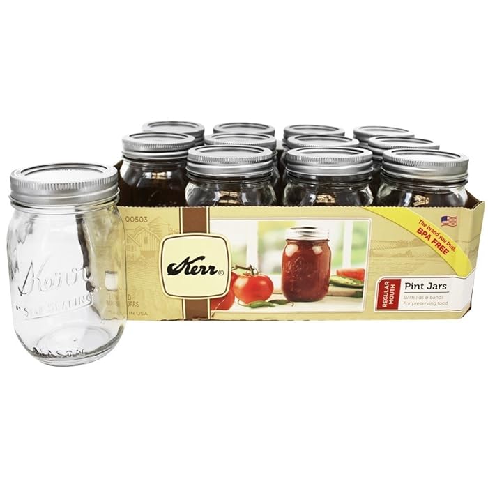 Buy Kerr 1 Pint Canning Jar Regular Mouth 7061000503 12 / CS Online