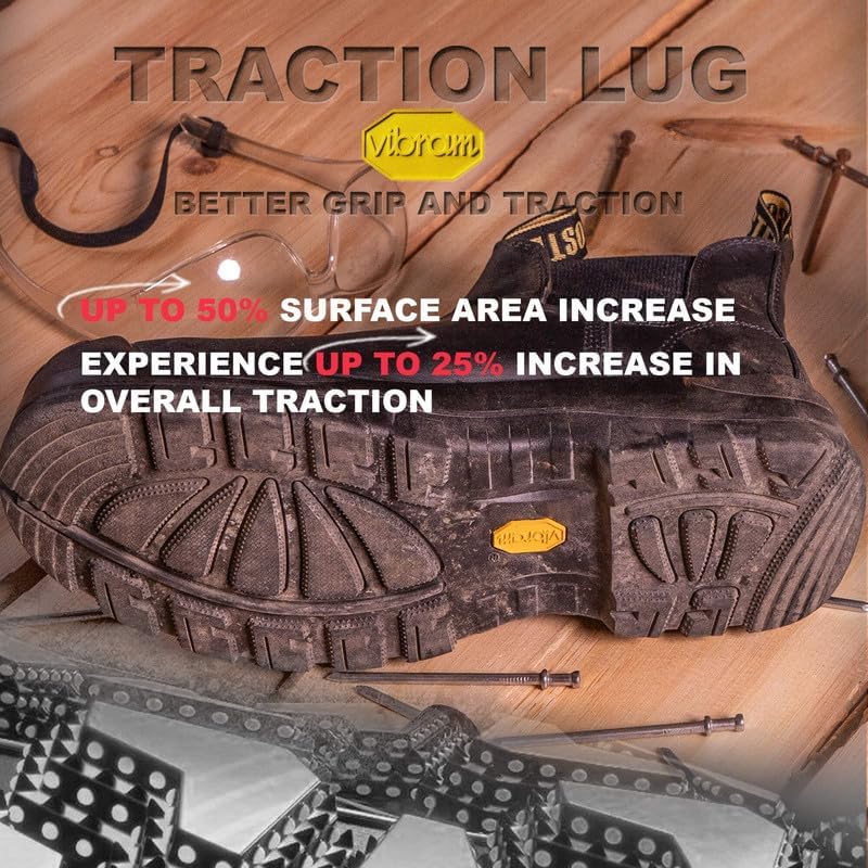 ROCKROOSTER Beaufort - CSA Certified Metal Free Vibram Outsole, Arch Support, Comfort Composite Toe Work Boots for men VAK630 VAK6314