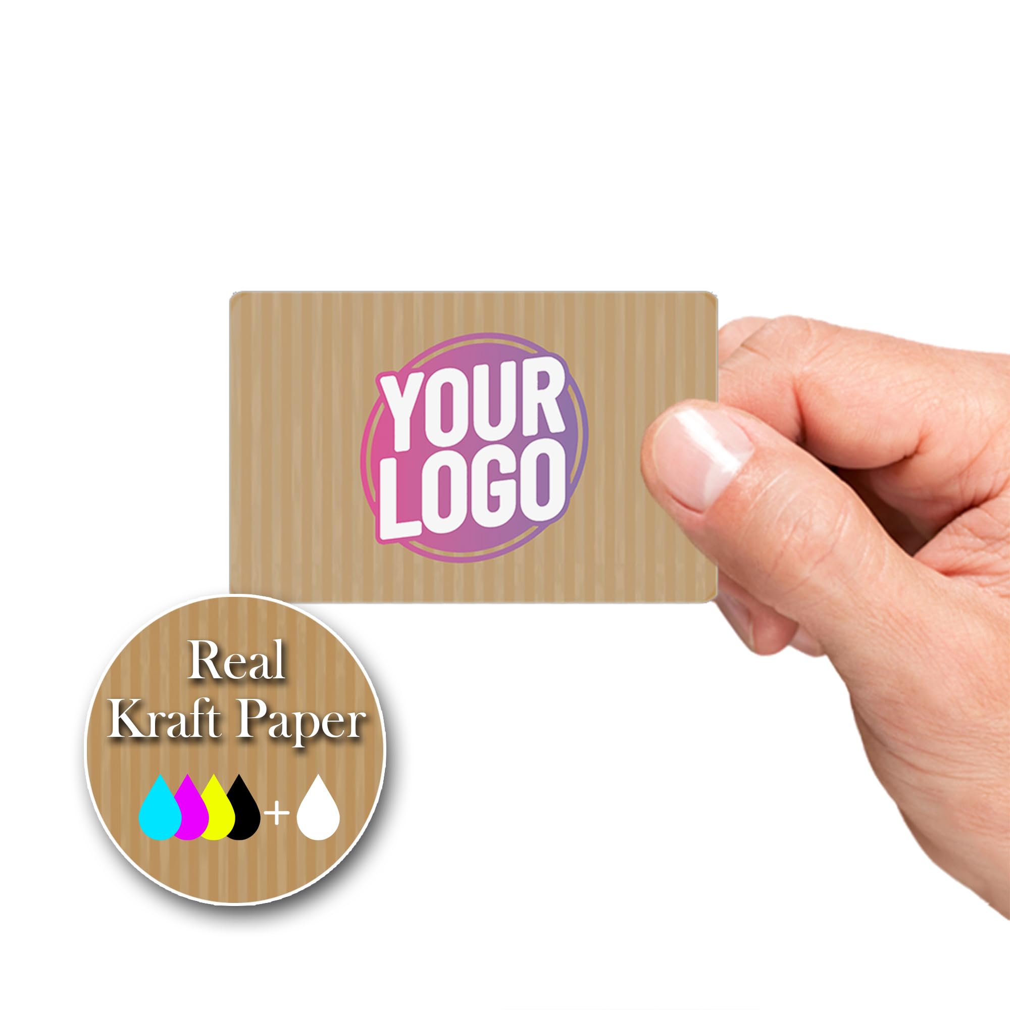 Personalised 83mm x 53mm Kraft Rectangle Stickers - Custom Business Logo Labels - Label - Company Branding Sticker - Packaging - Thank You Seals (Kraft (Brown)), 40 Labels (4 Sheets)