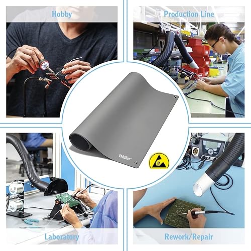 Vista 4 de Weller Tapete ESD, gris 900 x 600 - T0051403599