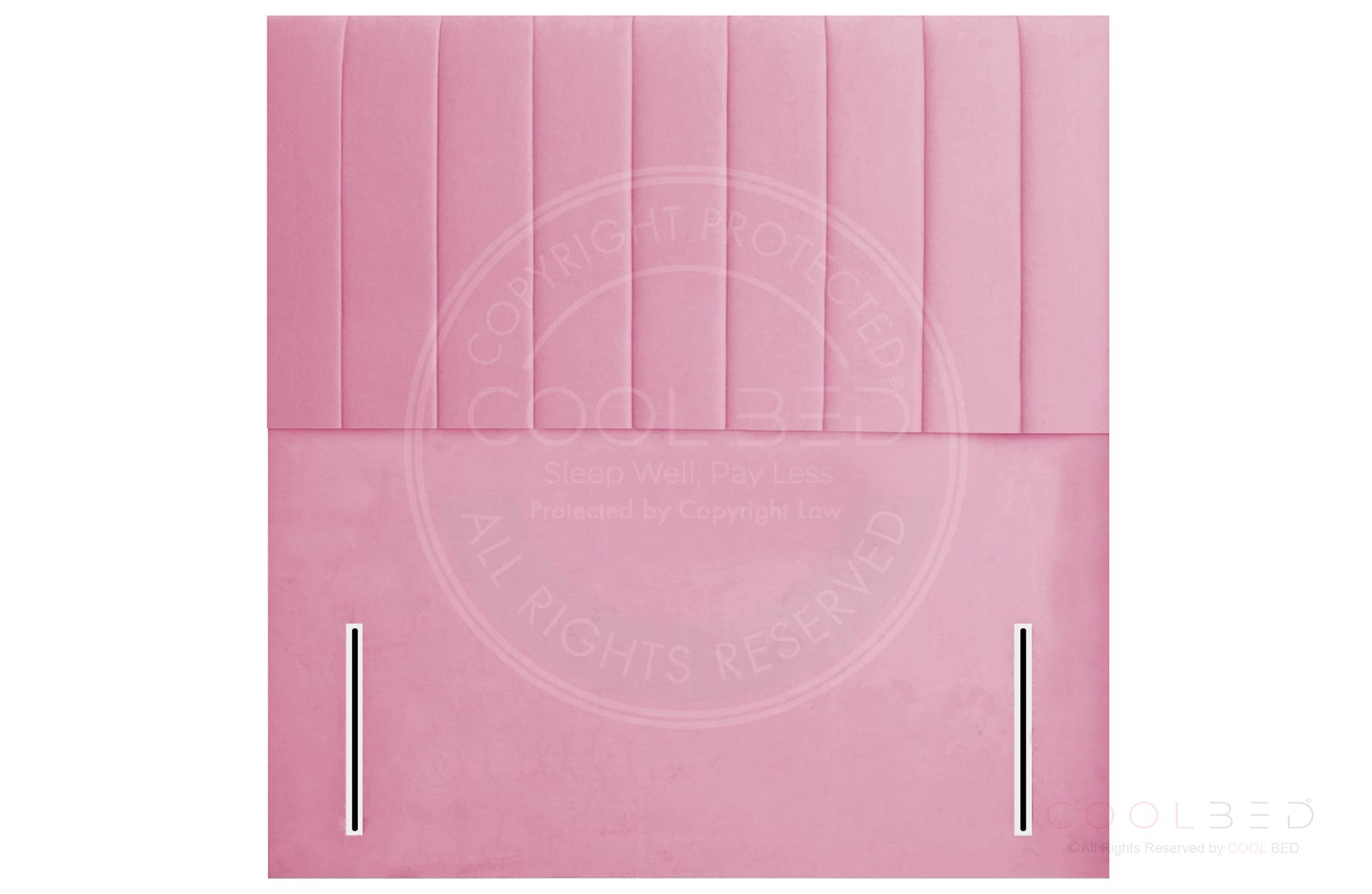 Pink Plush Velvet 54" Floor Standing Aero Portland Headboard For Divan Ottoman Bed 4FT Small Double Headboards For Beds Bedroom Furniture (Pink Plush, Small Double - ใ4FTใ)