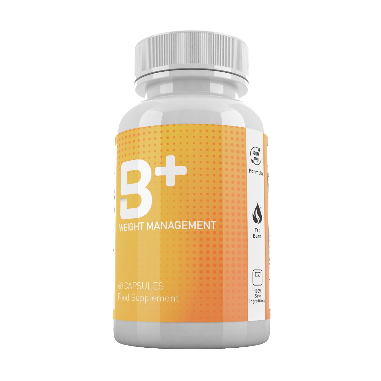 B+ Weight Management Capsules - Enhanced Formula - Enriched with Vitamin C, B2, B12-60 Capsules/1Month Supply