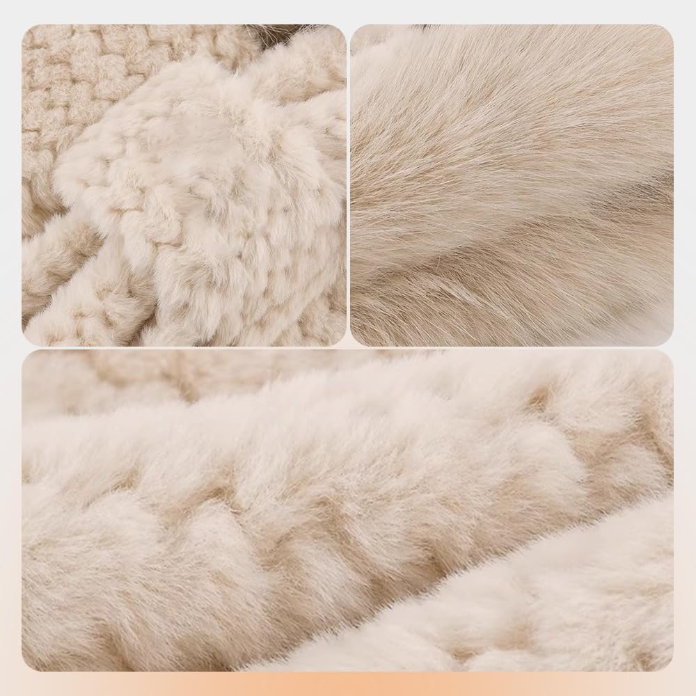 Bonito gorro y bufanda 2 en 1 2025, protección integrada para los oídos, bufanda resistente al viento, gorro cálido de invierno para mujer