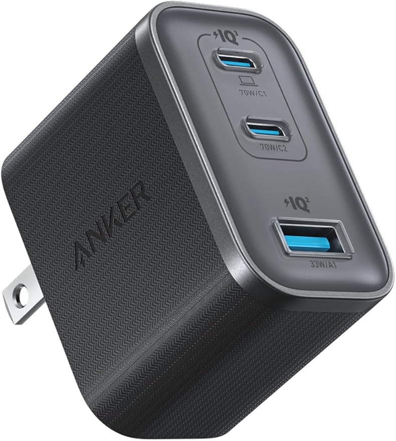 Anker Nano Charger (70W, 3 Ports) PD対応 折りたたみ式プラグ