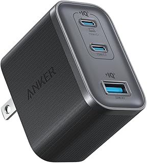 Anker Nano Charger (70W, 3 Ports) ブラック【 PD対応/PSE技術基準適合/折りたたみ式プラグ】iPhone 17 / 16 / 15シリーズ / Air MacBook Windows PC iPad Galaxy Android スマートフォン ノートPC 各種 その他機器対応