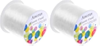 Anezus Elastic String for Bracelets - 0.7 mm Stretch Cord for Jewelry Making, Beading, and Crafts (Pack of 2)