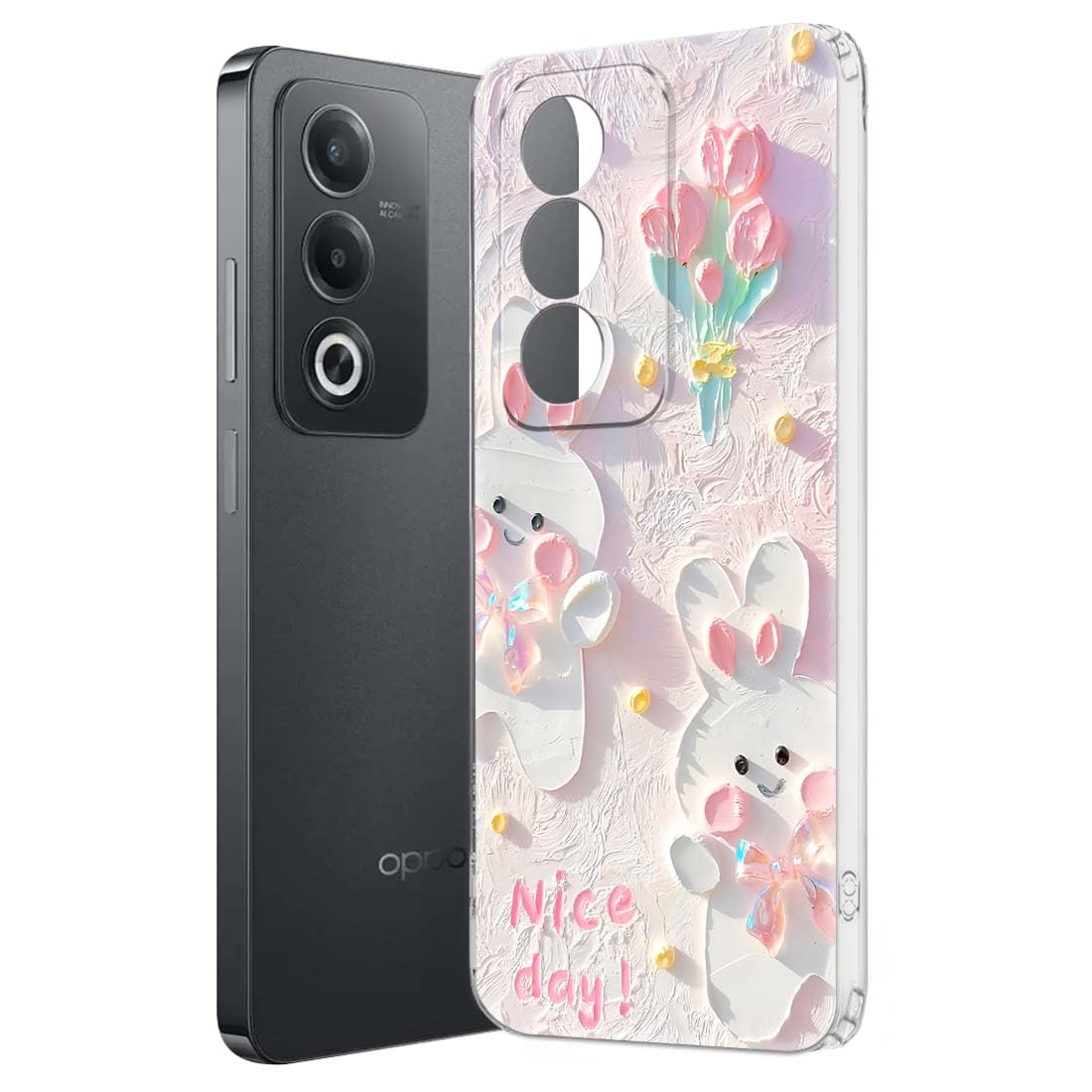 Nainz Soft Mobile Back Cover for Oppo A3 Pro 5G (Silicone_Multicolor) (B0D94XX8Q8) Amazon Price History, Amazon Price Tracker
