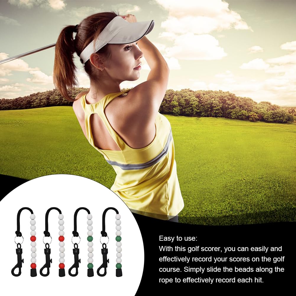 Golf Score Contador de Golf Cuentas de Golf 4 Unidades Cadena de Conteo