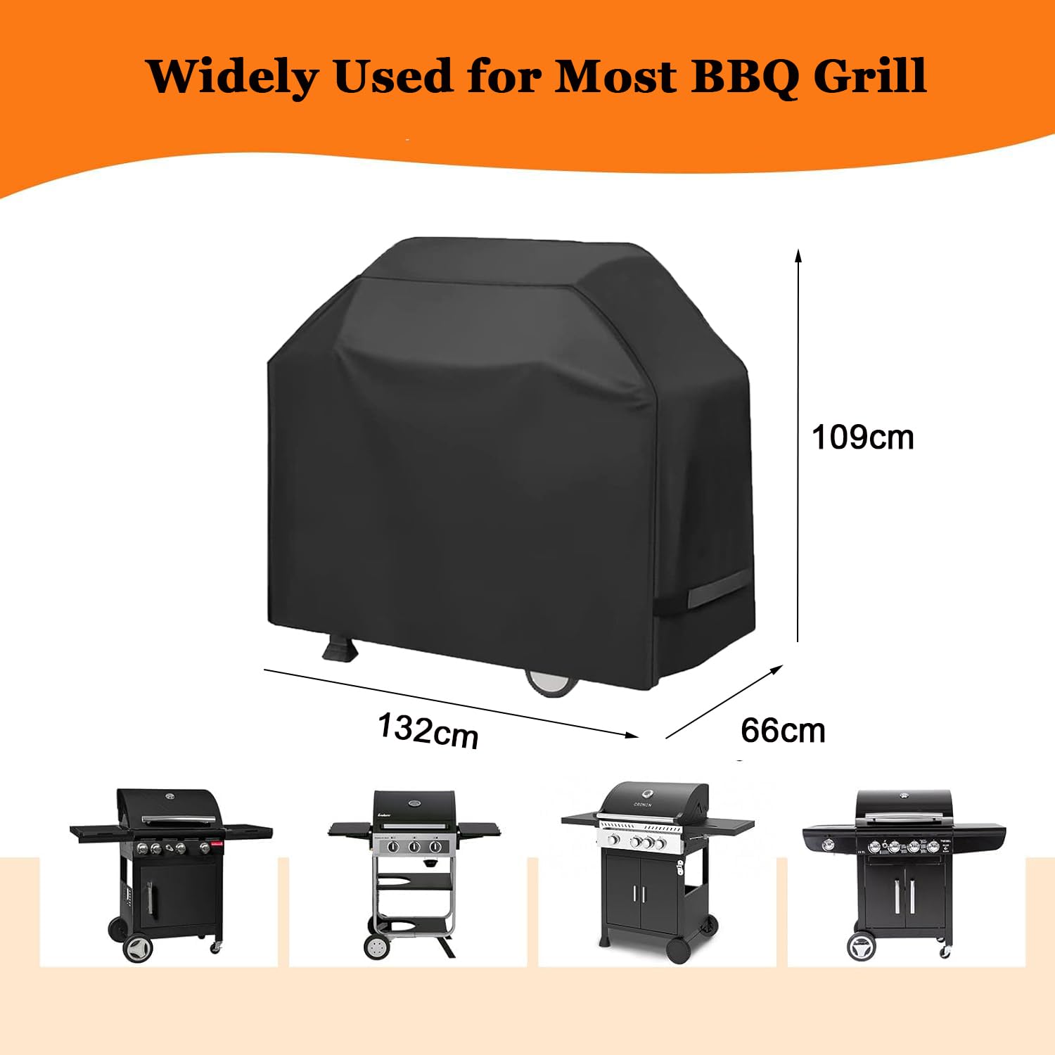 Du BBQ - Copertura per griglia 420D, impermeabile, resistente ai raggi UV, resistente agli strappi, universale, adatta per barbecue a gas all'aperto, protegge da tutte le condizioni atmosferiche