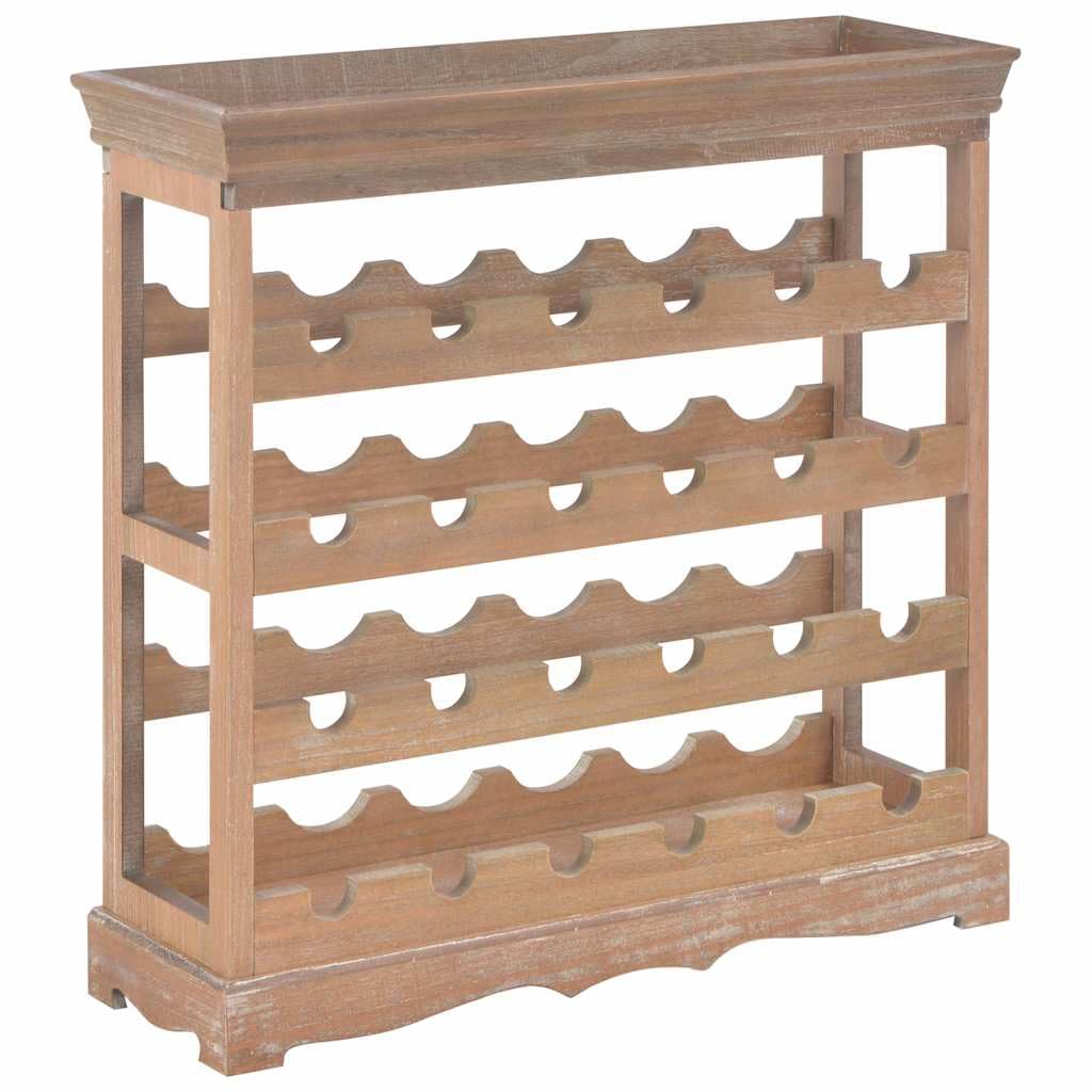Cantinetta per vino marrone in MDF 70 x 22,5 x 70,5 cm, portabottiglie aperto con 4 ripiani per 24 bottiglie, portabottiglie e spazio per soggiorno, sala da pranzo o bar di casa