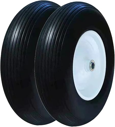 Miniatura 7 de Neumático de carretilla de 16 pulgadas, neumáticos libres sin aire, ruedas 4.80 4.00-8, rodamientos 34 y 58 con cubo centrado de 3 pulgadas, banda