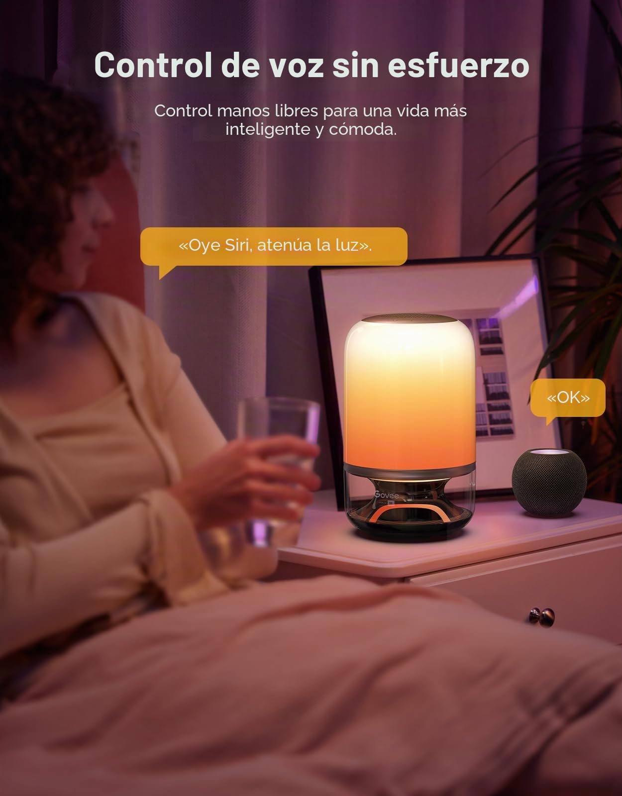 Govee Lámpara de Mesa 2 Pro con Sonido JBL, lámpara de noche con Bluetooth | Sincronización de Música y Luz,Más de 100 Modos de Escena,Portátil inalámbrico,Compatible con control por voz de Alexa/Matter