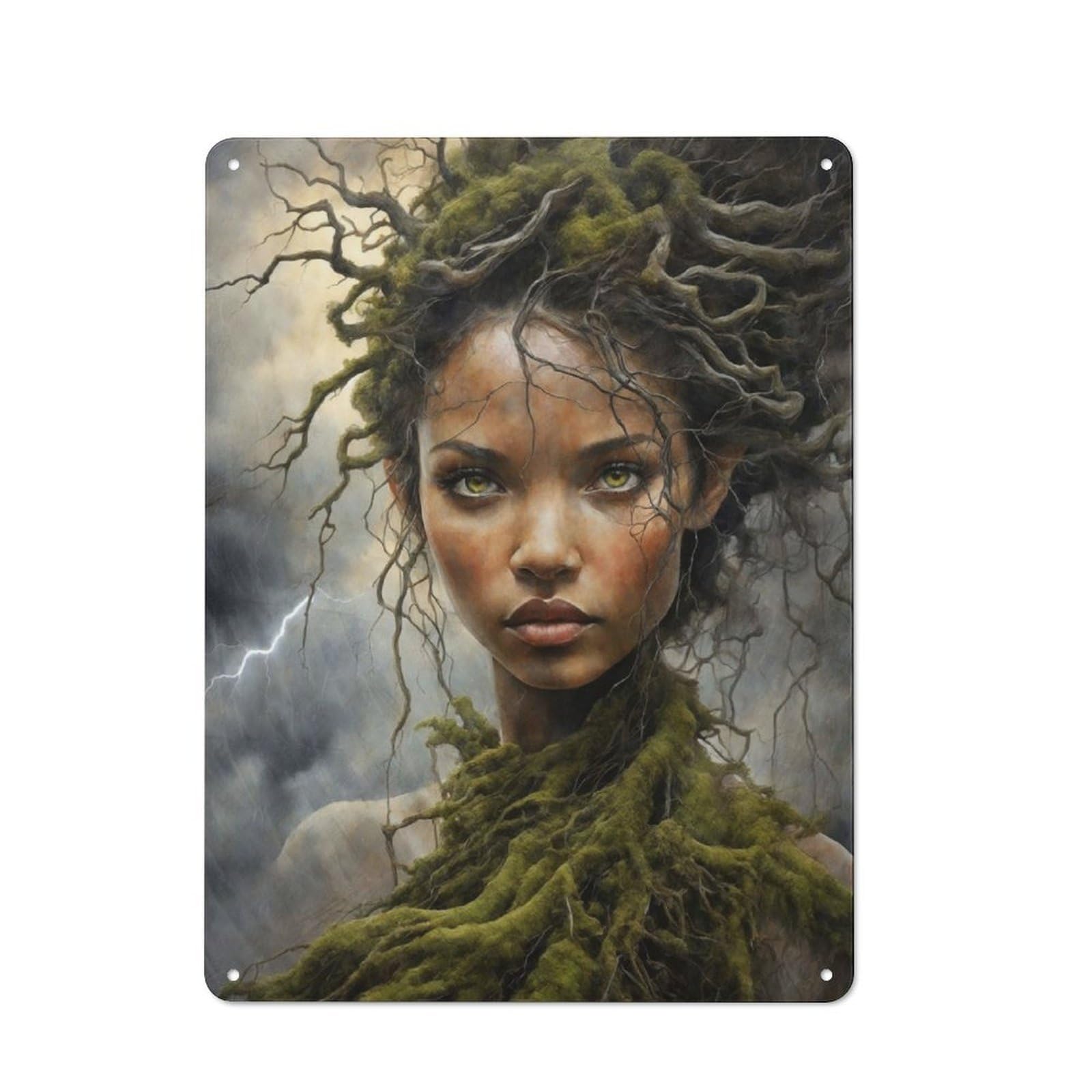 Junmoney Mossy Nymph Queen Vintage Tin Sign 40X30cm With For Studio Or Craft Room, For Garage, Workshop And Man Cave Decoration