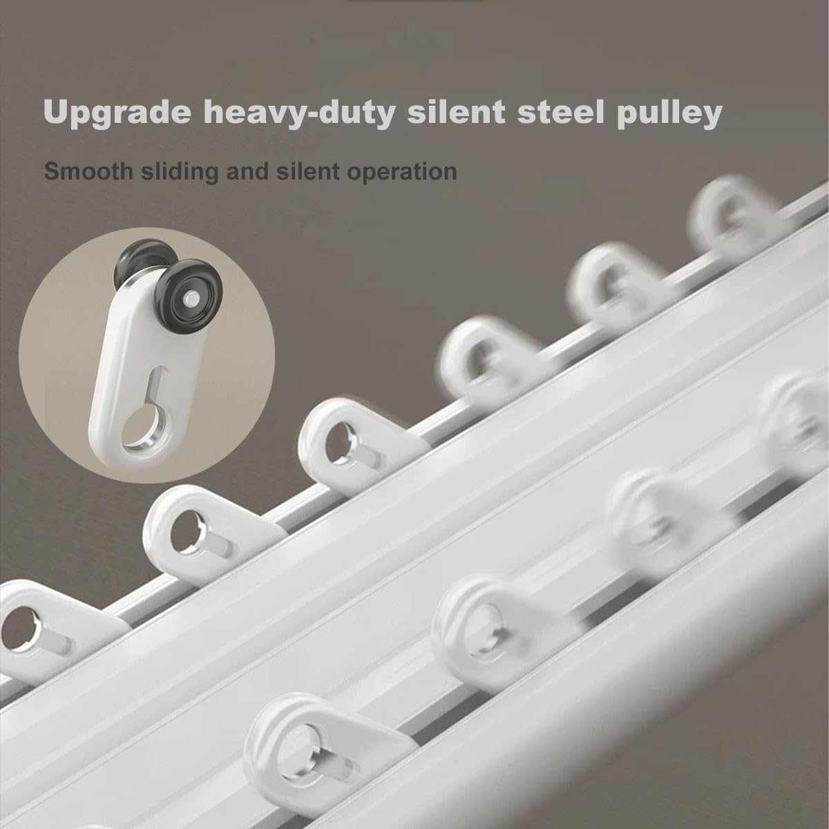 Binario Tenda A Soffitto Doppio, Binario for Tenda Robusto Binario for Tenda Nascosto Silenzioso Binari for Tende E Accessori, Adatto for Soggiorno E Bagno(White,380cm/149.6in)