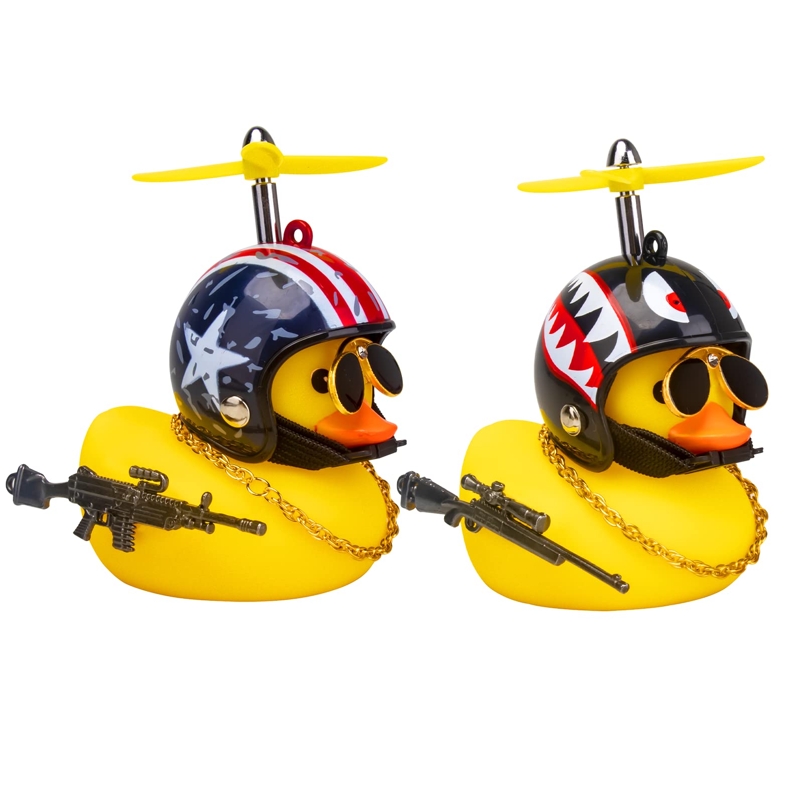 wonuu Rubber Duck Car Ornaments, Squeeze Duck Dashboard Decorations Kids Bicycle Decor for Cycling Motorcycle & Bicycle Accessories Decorations