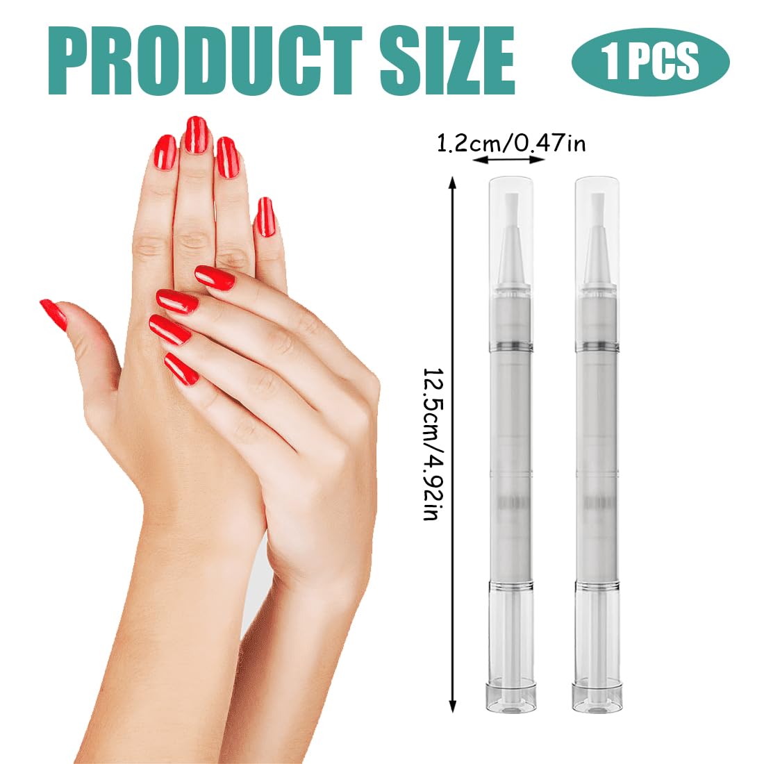 Nail Care Pen - Penna per unghie e unghie dei piedi curate, arricchita con olio di tea tree, vitamina E e aloe vera (2 pezzi)