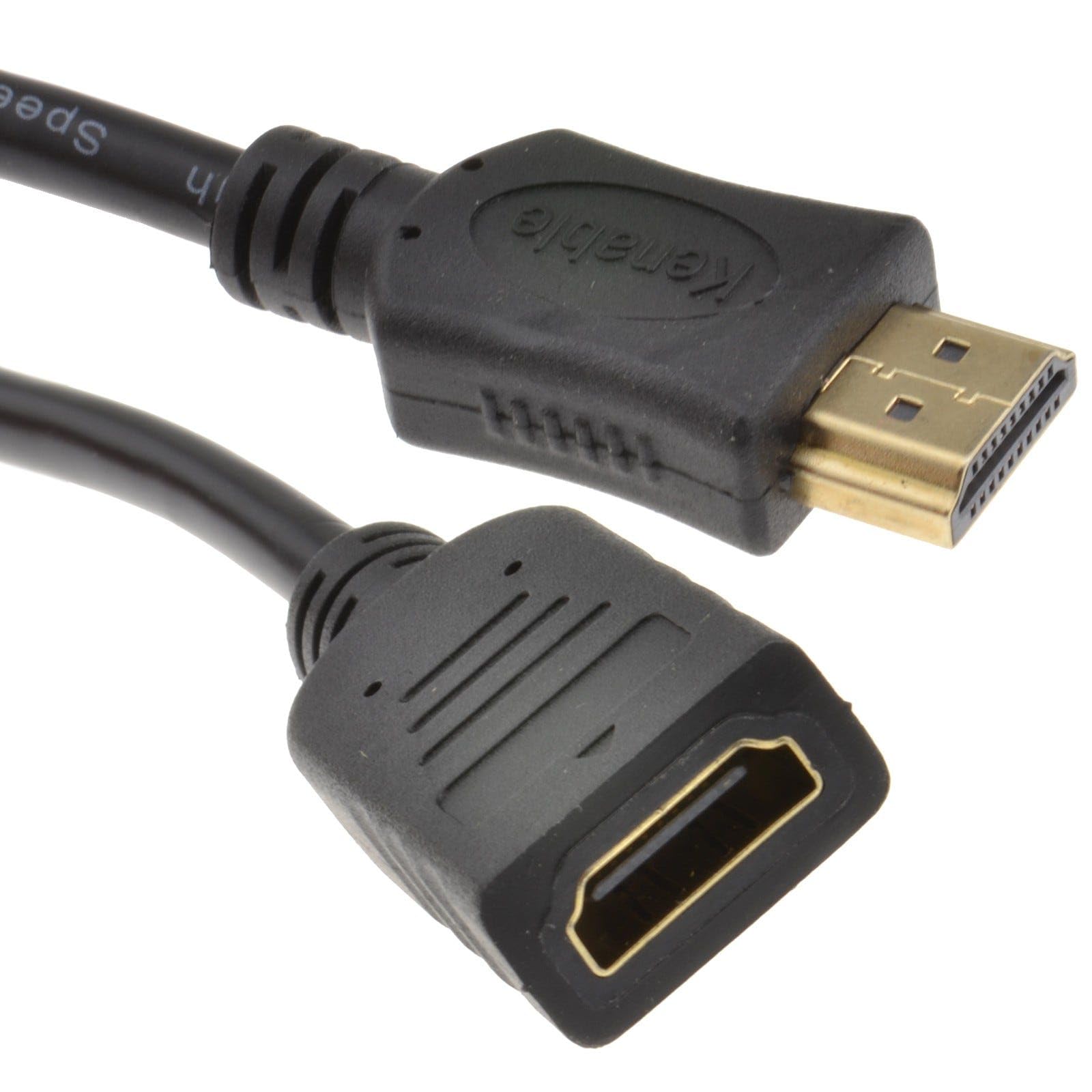 Kenable Men's Gold/Black Hdmi Extension Cable To Fe High Speed With Ethernet 1080P Full Hd 3D 24K Plated 5M