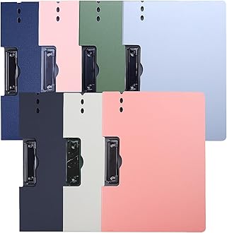 A4 Binder Clip Boards Punchless with Spring Action Clamp Strong Clips File Folder Clipboards Bulk Office Commercial School Documents Folder Binders Clip for Letter or A4 Size,7 Colors