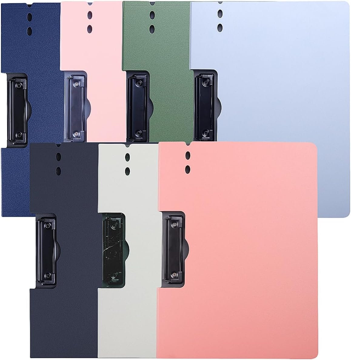 A4 Binder Clip Boards Punchless with Spring Action Clamp Strong Clips File Folder Clipboards Bulk Office Commercial School Documents Folder Binders Clip for Letter or A4 Size,7 Colors