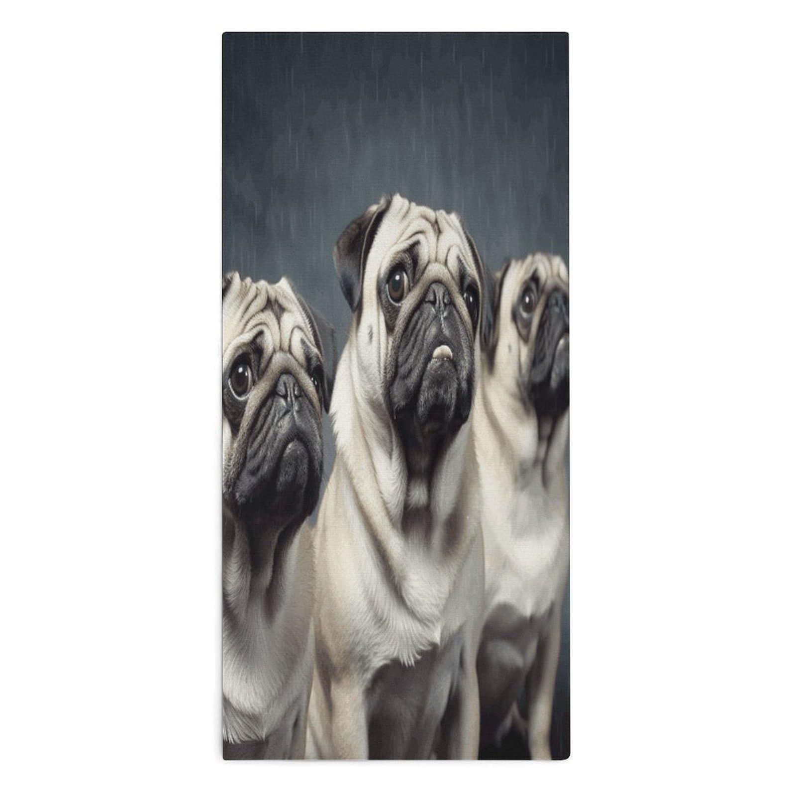 VstaDank Funny Pug Dog Towel Quick Dry Absorbent Towels for Beach Thin Soft Lightweight Travel Bath Towel Sand Free Super Microfiber Face Towels for Sport Bath Adults