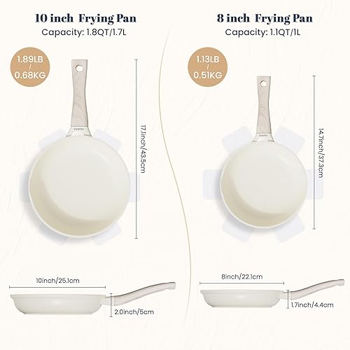 Miniatura 7 de Sartén de granito, sartenes antiadherentes de 10 pulgadas, sartenes antiadherentes ligeras para tortillas y huevos, utensilios de cocina no tóxicos