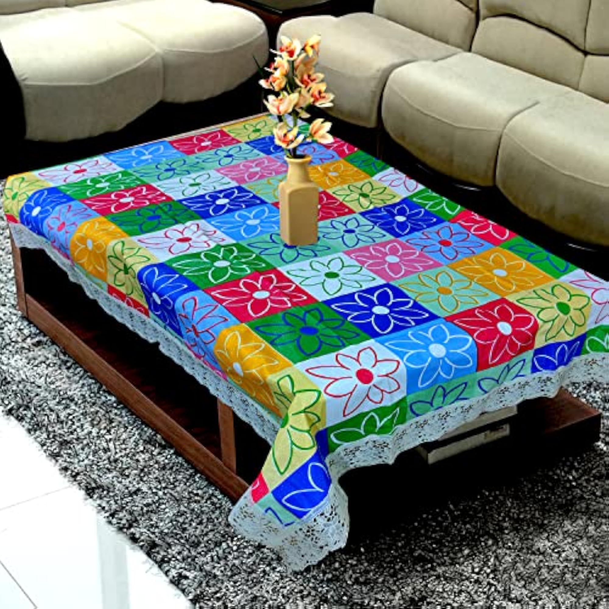 Waterproof & Dustproof Plastic Center Table Cover for 4 Seater