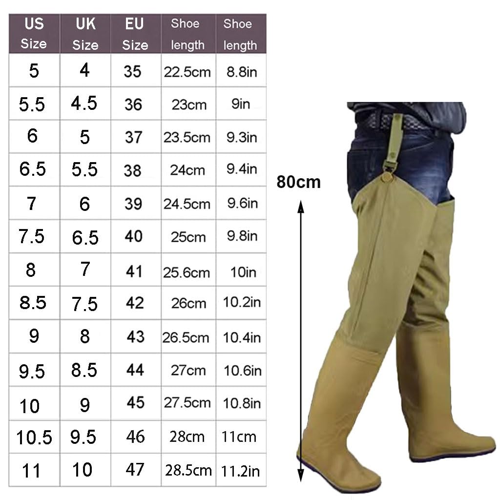 Watstiefel Leichte Hüftwatstiefel aus Nylon mit Verstellbarer Schnalle, wasserdichte und verschleißfeste PVC-Regenstiefel und Angelhosen