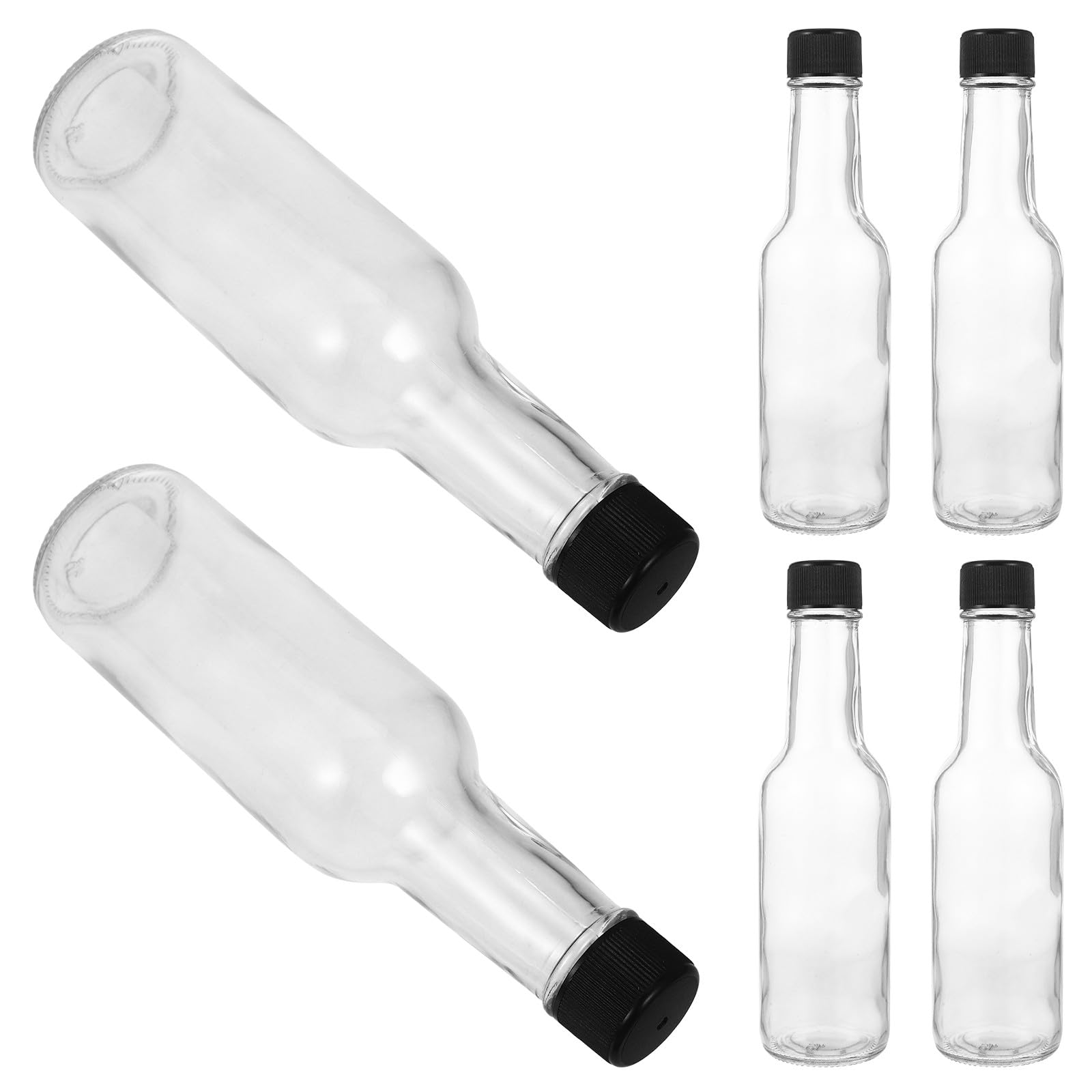 GARVALON Bouteilles à Condiments Lot de 6 150ml Couvercle en Verre