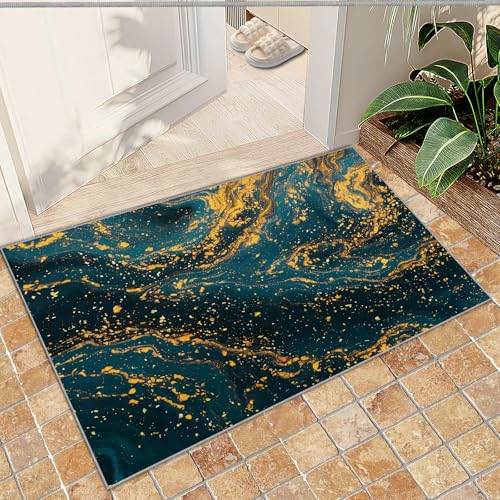 Tapis lavable à poils courts et design abstrait pour chambre