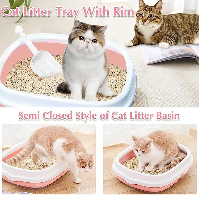 Image of Dog Trust Cat Litter Tray with Free Scooper Suitable for All Cat Breeds & Kittens (Colour May Vary)