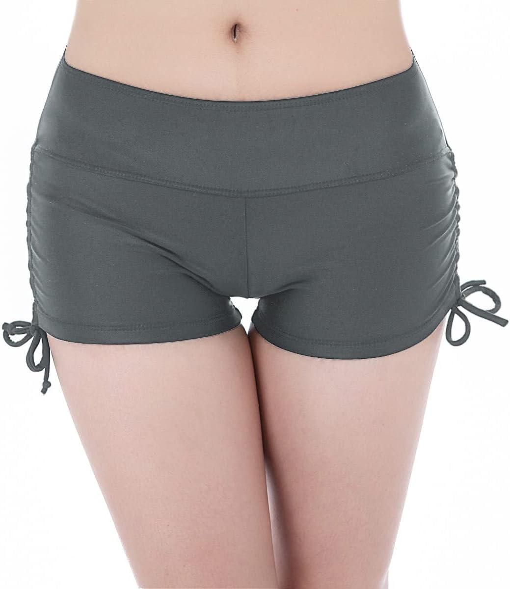 2025 - Dames Shorts Getailleerde Zwembroek met Trekkoord Badpak High