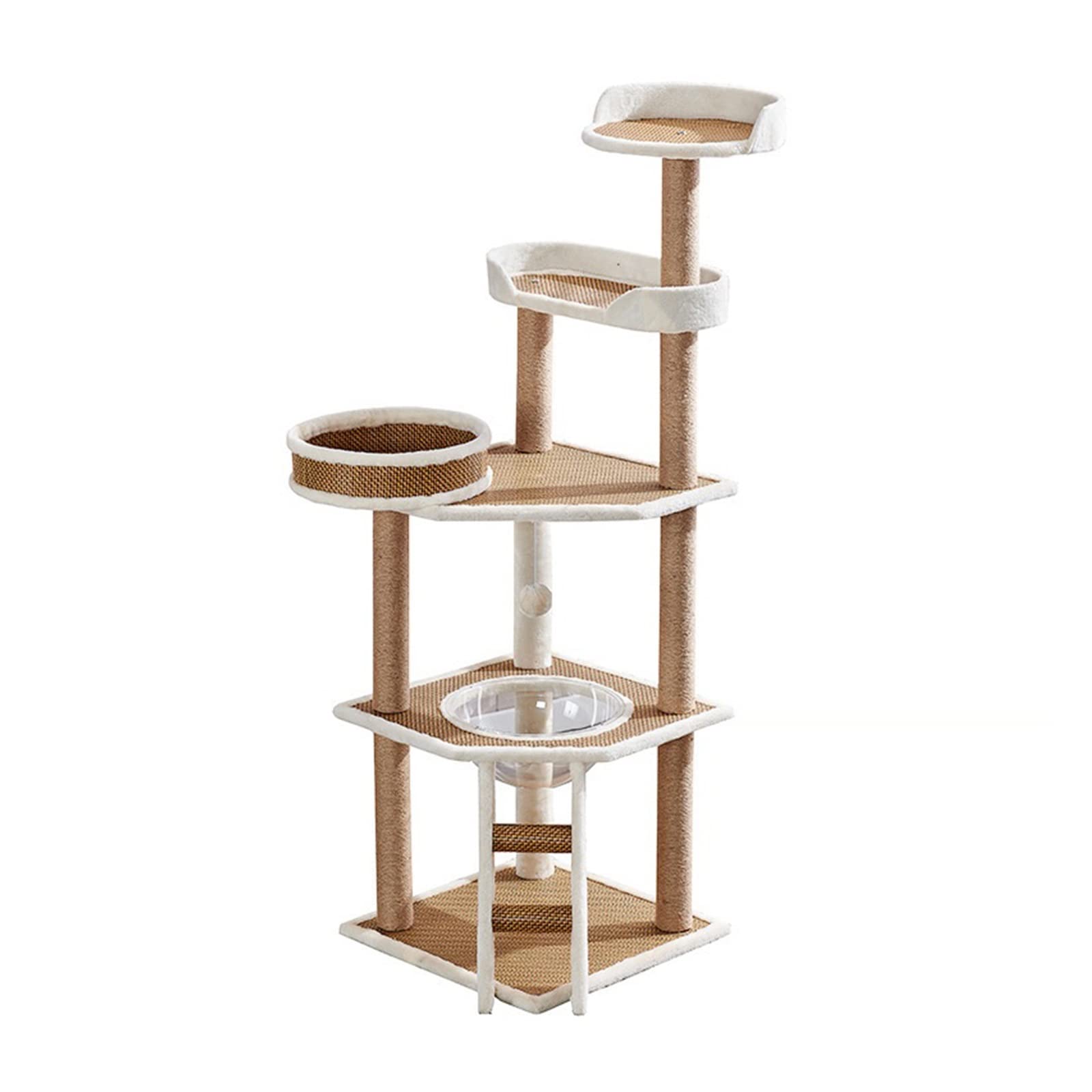 Arbre à chat pour chats d'intérieur avec cadre d'escalade et griffoir solide