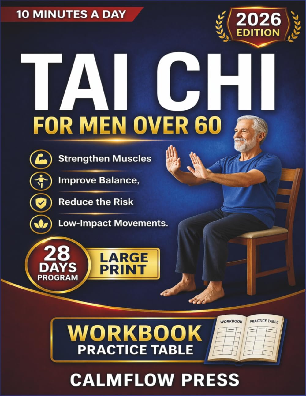 Tai Chi For Men Over 60: Tai Chi routines tailored for men over 60 to strengthen muscles, improve balance, and reduce the risk of falls with low-impact movements.
