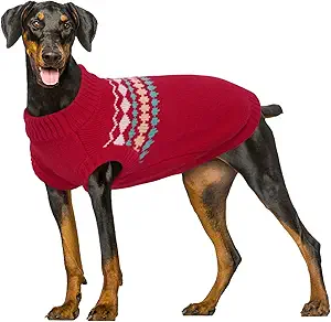 Kuoser Dog Sweater, Dog Sweaters for Large Size Dogs, Boy Girl Dogs Christmas Sweater, Pet Sweatshirt Outfits for Male Female, Warm Big Doggie Pullover Knitwear Clothes for Fall Winter, Red XL