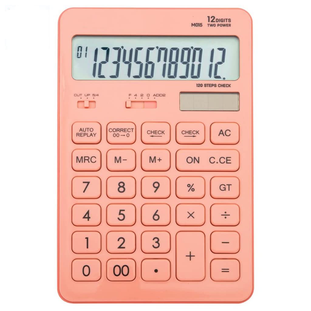 Calculatrice 12 chiffres JFDBGU avec double alimentation solaire et pile modèle D