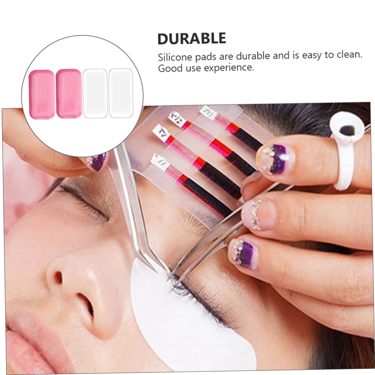 OHPHCALL Silicone Eyelash Lift Pads Set 4pcs Lash Extension Eye Pads Lash Accessories Lash Lift Props Safe Gentle for False Lashes