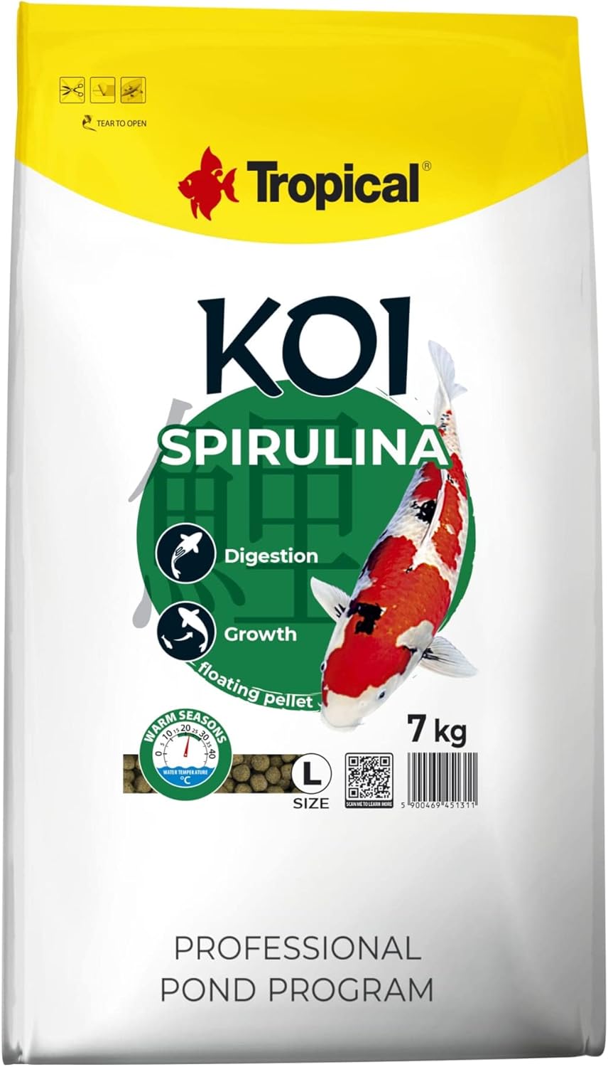 Tropical Koi Spirulina Pellet Size L Pack of 1 x 15 Pounds Amazon.co