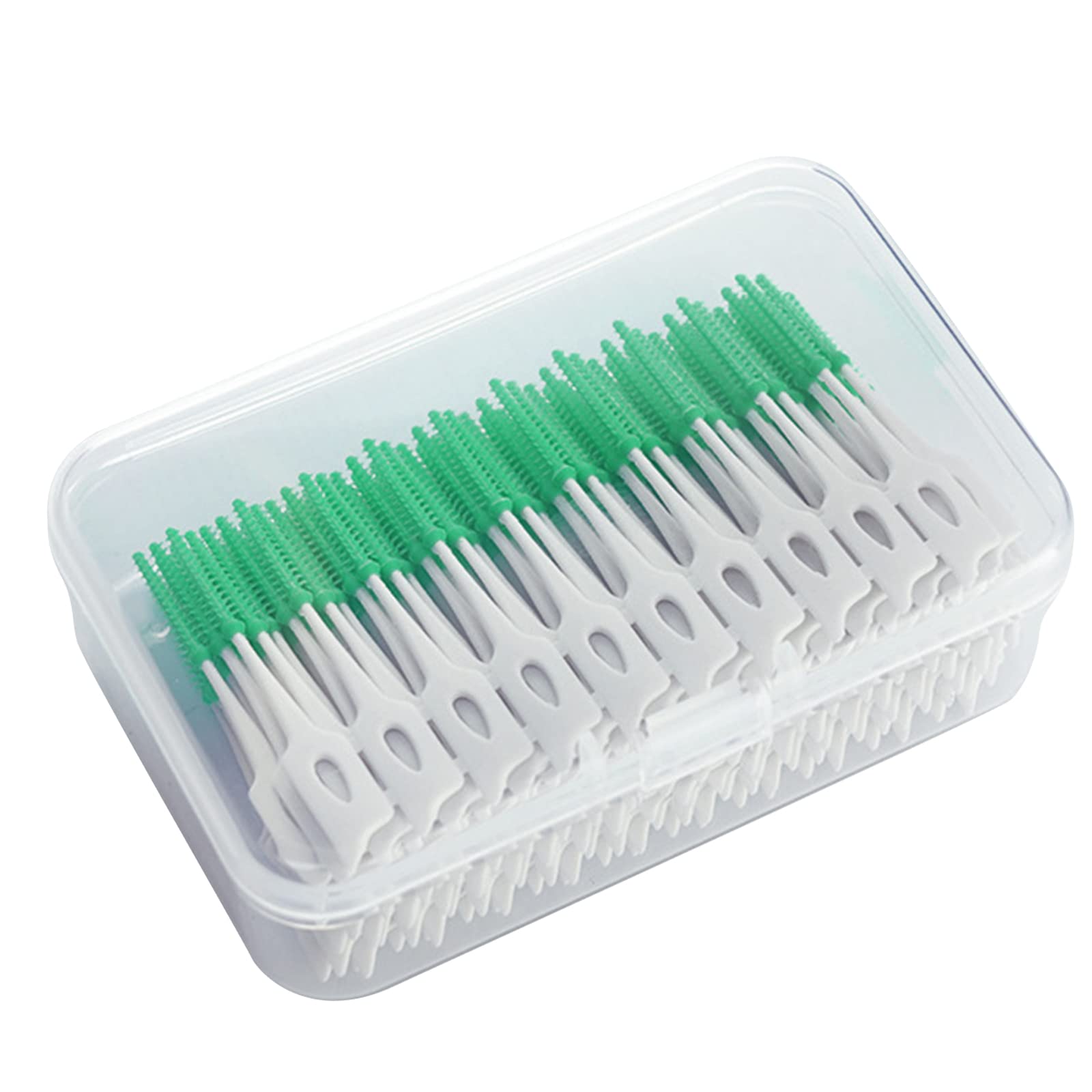 NGCG 160x Soft Brush for Teeth Cleaning Interdental Brush for Small Gaps Flosser Toothpick Flossing Brushes for Cleaning, Green