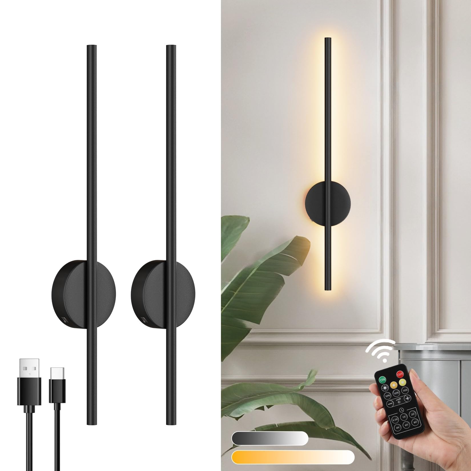 Aipsun Black Modern Led Wall Sconce