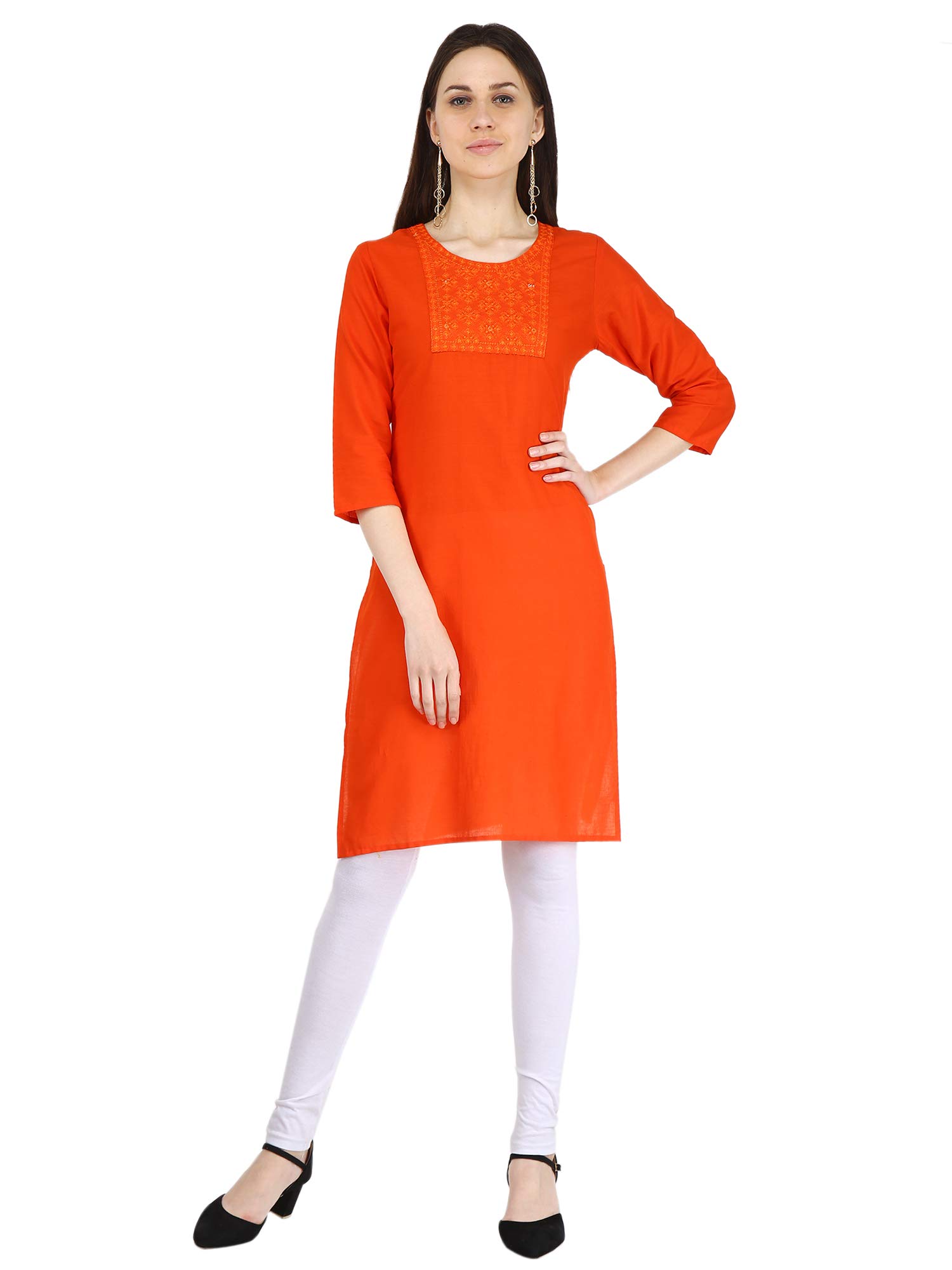 RamkudiIndian Women's Embroidered Cotton Kurti Top