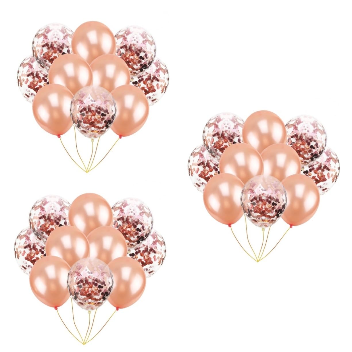 STOBAZA 90pezzi Palloncini Trasparenti Con Glitter Oro e Rosa Di Palloncini Con Confetti Per Feste Di Compleanno Matrimonio e Proposte Include