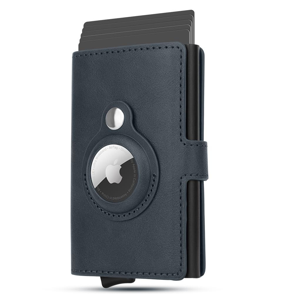 Dog Day Portafoglio Porta Carte Per Airtag, Vera Pelle Di Mucca