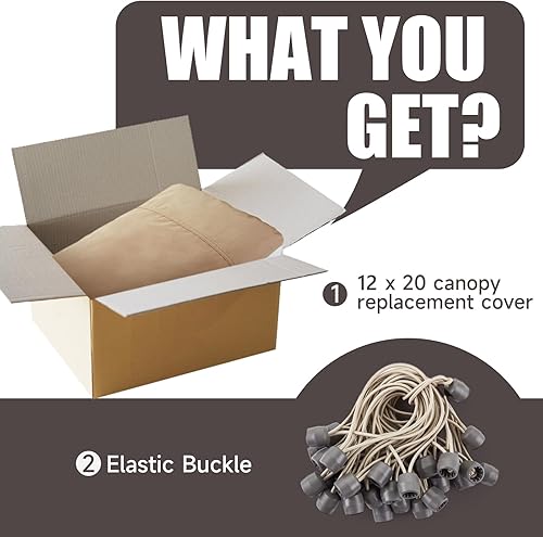 Miniatura 3 de GOTRUTH Funda de repuesto para toldo de 10 x 20, funda de repuesto para cochera, lona Oxford 800D impermeable y protegida contra rayos UV con