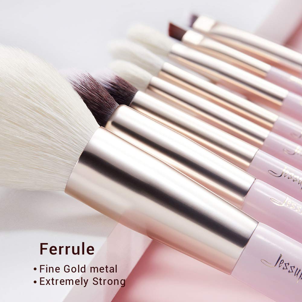 Jessup Lot de 25 pinceaux de maquillage professionnels pour fard à paupières, poudre, fond de teint, blush, anti-cernes avec boîte de rangement pour produits cosmétiques, Blushing Bride T295