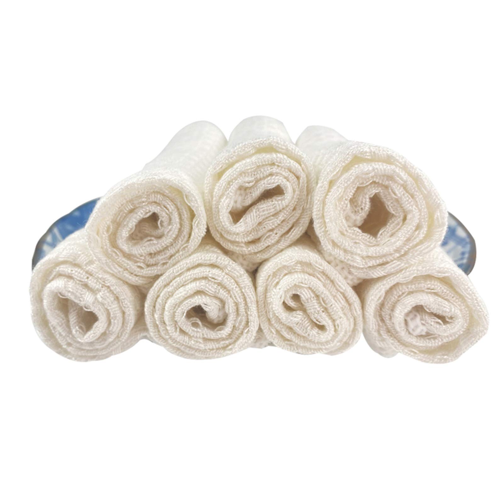 10pcs / Terry Algodón Cocina Plato Limpieza Limpieza de bambú Fibra Reutilizable No Stick Toalla perezosa (Color : White, Specification : 10pcs)