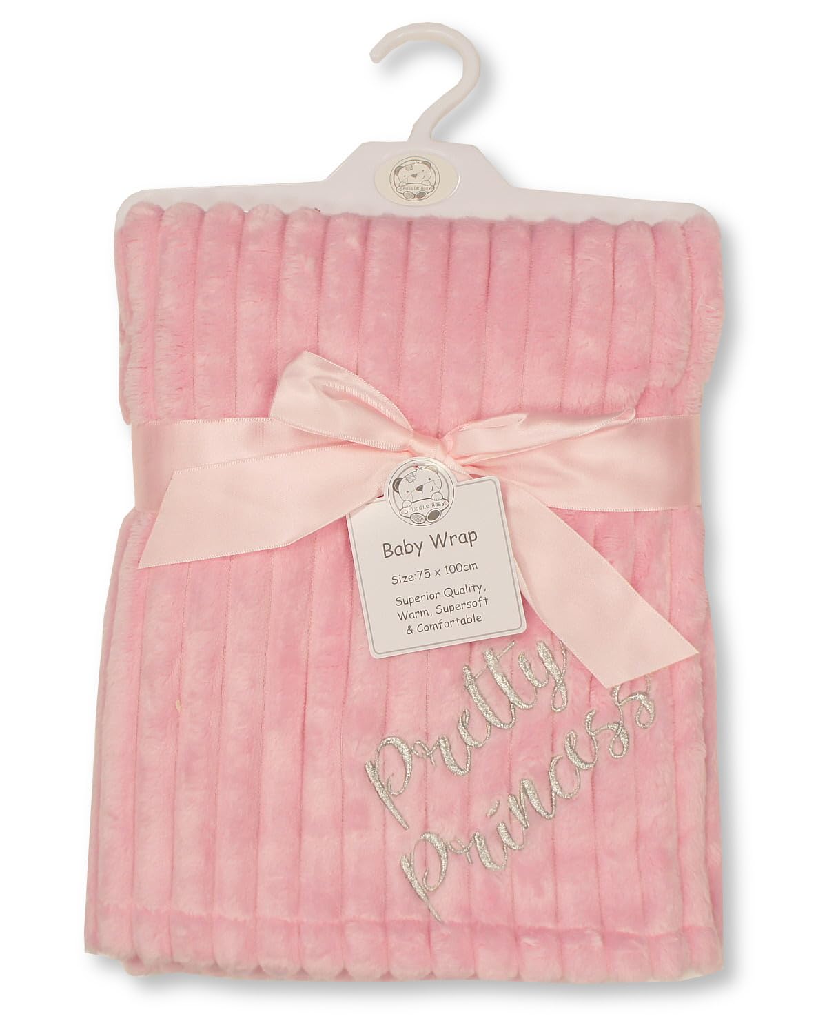 Baby Girls Coral Fleece Stripe Wrap Blanket - Pretty Princess, Pink - Image 2