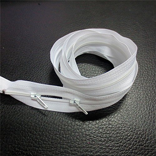 Generic 150cm : 5pcs 150cm Double head white Nylon Zippers Tailor Sewing Tools for Home Textile/sleeping bag/quilt cover long invisible zip
